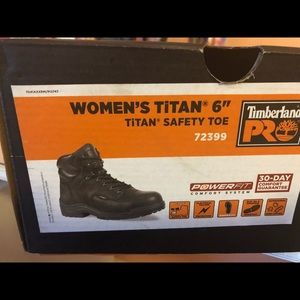 Timberland Pro Women's Titan 6" Steel Toe Black Lace Up Boots